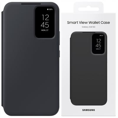 Hülle Samsung Ef-Za346Cbegww A34 5G A346 Schwarz/Schwarz Smart View Wallet Case