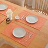 Nordic Linen Table Placemat Set Solid Color Heat Resistant Burlap Dining Mats Kitchen Table Western Food Plate Cup Mat Decor