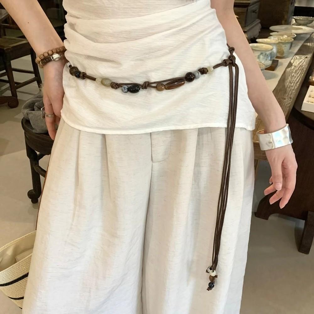 Bohemian Women's Waist Chain Woven Beaded Skirts and Jeans Belt Waist Rope Waist Belt Decoration