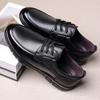 Leisure Men's Shoes Spring New Trendy Minimalist Work Shoes with Lace Up Middle-aged Dad Formal Casual Business Leather Shoes