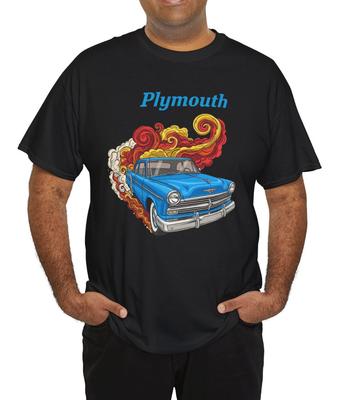 T-shirt Grafica Vintage Plymouth da Uomo Mopar Nera