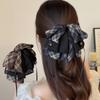 Vintage Plaid Butterfly Knot Hair Clip Women's Back Of Head Bun Shark Hair Clip Hair Accessories