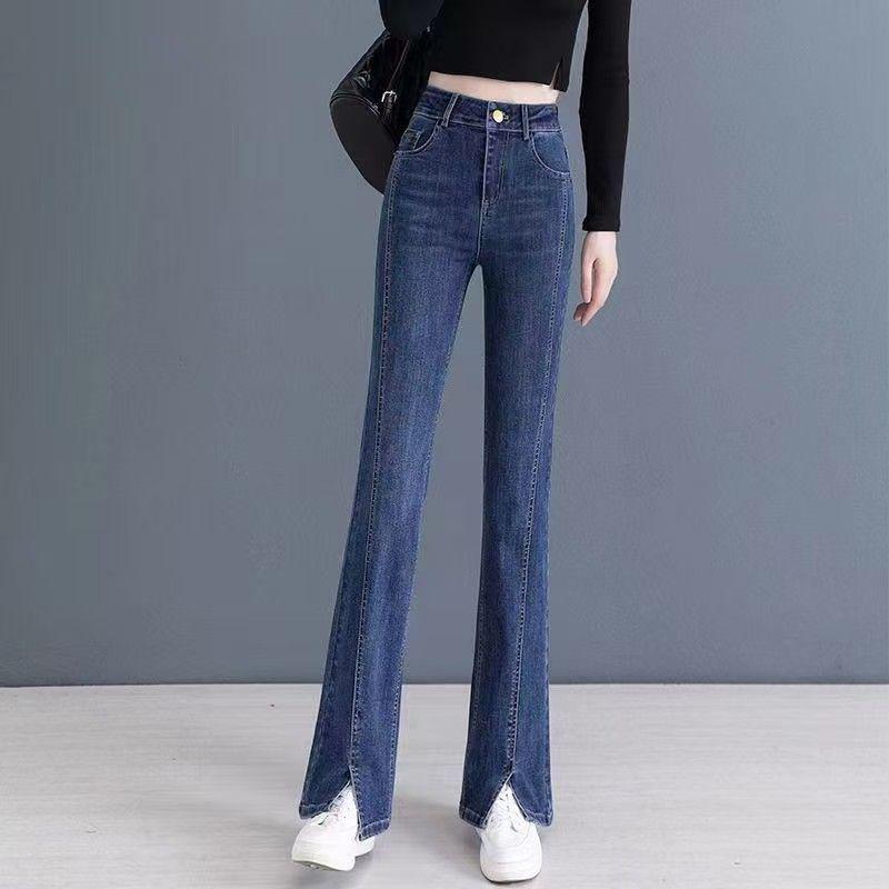 

Slim-Fit High-Waisted Women s Micro-Flare Denim Pants - Stretch Bell Bottoms with Slit, Versatile and Drapey for Spring/Summer. 26 (Recommended 80-90 lbs)