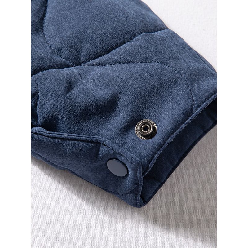 Cotton-Padded Coat Men 2024 New Arrival Winter Thermal Quilted Polo Collar Jacket Suede Casual Silk Cotton-Padded Coat Winter Clothing Coat