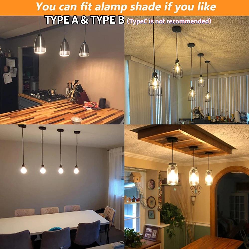 Adjustable Vintage Pendant Lighting Base Ceiling Hanging Lamp Fixture Light Holder for Hall Hallway Bar Restaurant Bedroom Decor