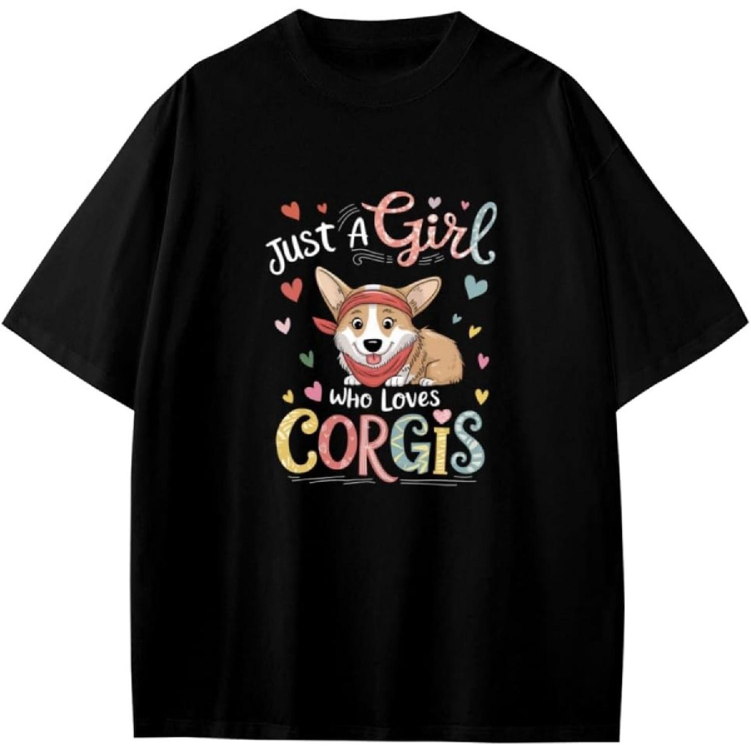 

Vintage Just A Girl Who Loves Corgi Boys Girls Teens T-Shirt Anime Gift XXXXXL різнокольоровий