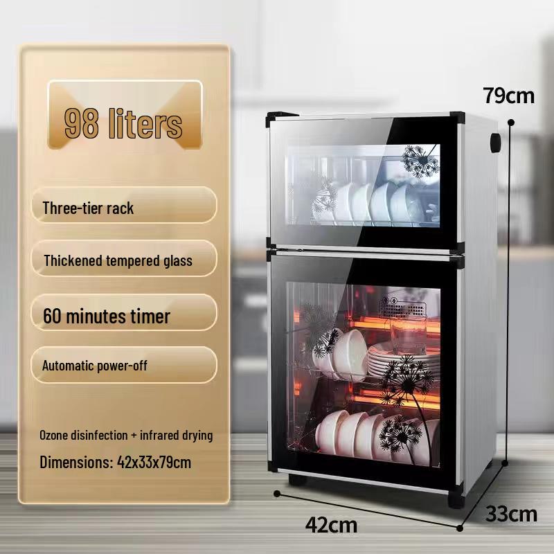 Compact Vertical Dish Drying Cabinet for Tableware and Utensils