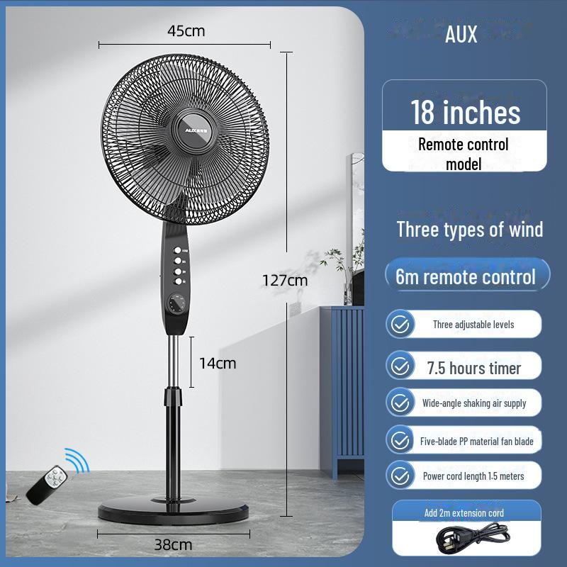 Remote Controlled Quiet Oscillating Floor Fan for Home or Office
