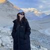 Winter 2024 New Long Knee Down Cotton-padded Clothes Women's Loose Thickened Cotton-padded Clothes Cotton-padded Jackets Hooded Jackets