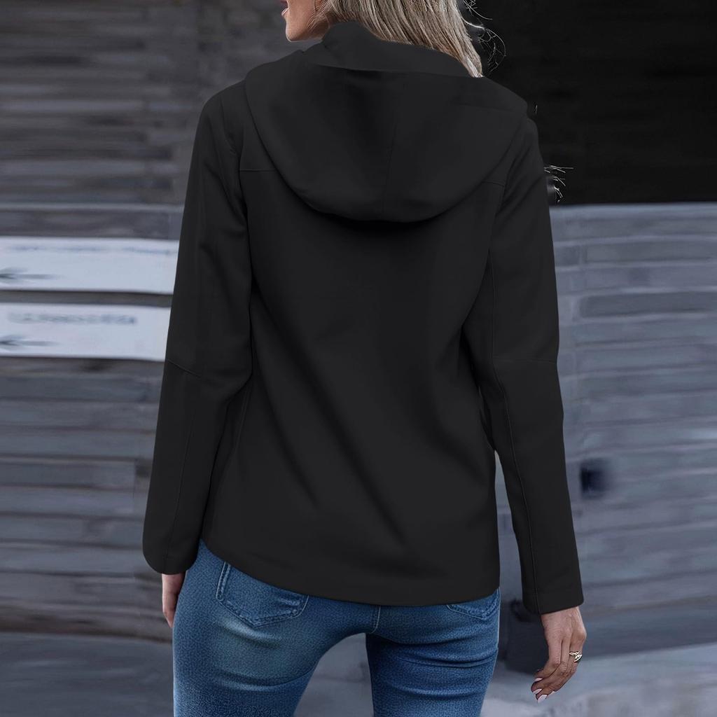 Women's Softshell Jacket Zip Up Adjustable Cuffs Windbreaker Waterproof Hooded Jacket Outdoor Hiking Outfits