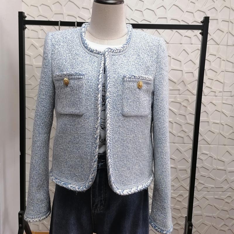 2023 Damen Französischer Chic Woll-Tweed Kurzmantel - Eleganter Herbst-/Winterstil