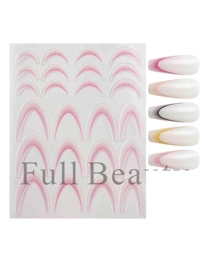 French Nail Stickers Liner Nail Art Decals Colorful Sliders Manicure Decor