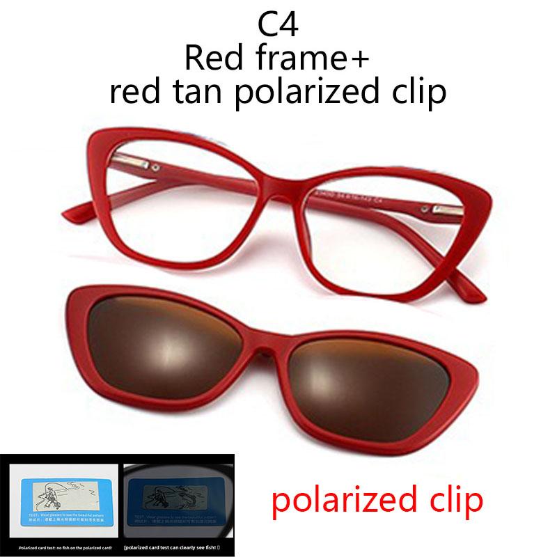 2 In 1 Spring Metal Hinge Magnetic Snap-on Sunglasses Polarized Clip Night Vision Glasses Nearsighted Sunglasses Cat Eye