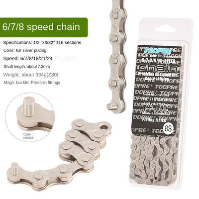 Chaîne à vitesse variable Chaîne plaquée or antirouille 116 maillons pour pièces Shimano SRAM Chaîne VTT Vélo de route 1 vitesse 8 9 10 11 S