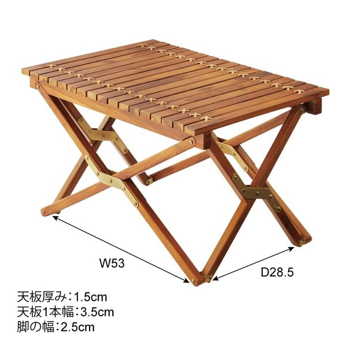 Azumaya Folding Table SS Brown W65 x D45 x H40