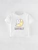 European Style Girls' Summer T-Shirt - Round Neck, Short Sleeve, Cute Cartoon Design for Toddlers and Kids