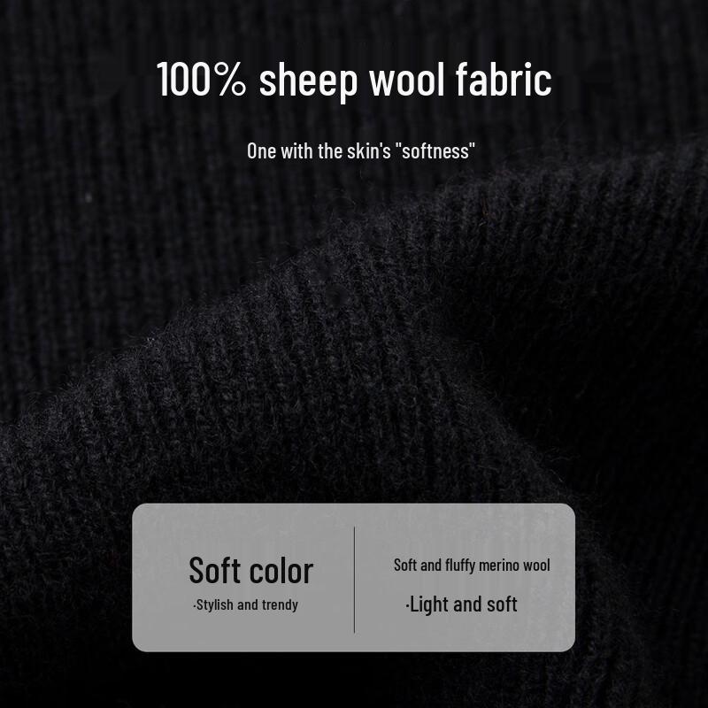 TUHUANG Women's Pure Wool Colorblock Ribbed Sweater