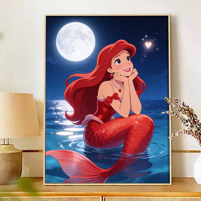 Disney Diamond Painting Kit Classic Mermaid Style Home Decor Craft Perfect Gift Idea Diamond Art