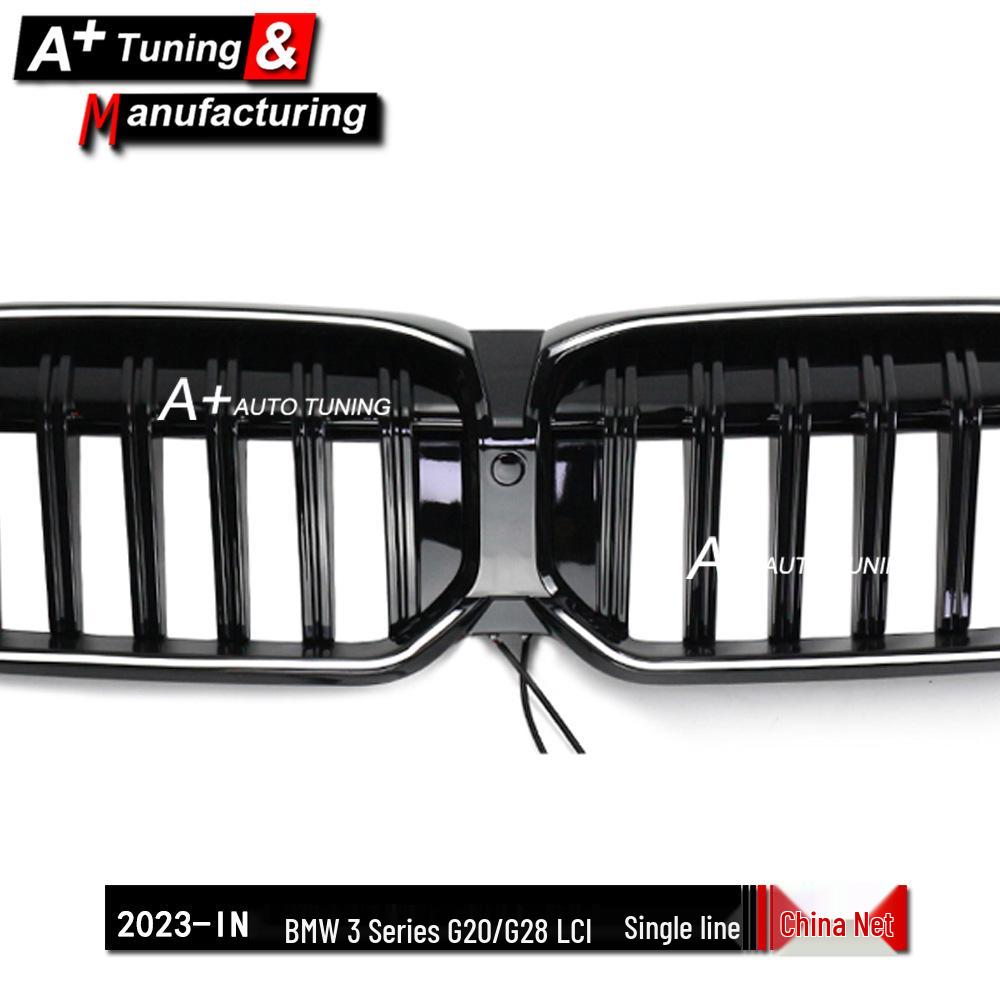 BMW 3 Series G20/G28 LCI 2023 Gloss Black Single Line LED Front Grille
