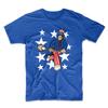 Abraham Lincoln Playing Lacrosse Funny 4th of July Lacrosse Blue T-Shirt