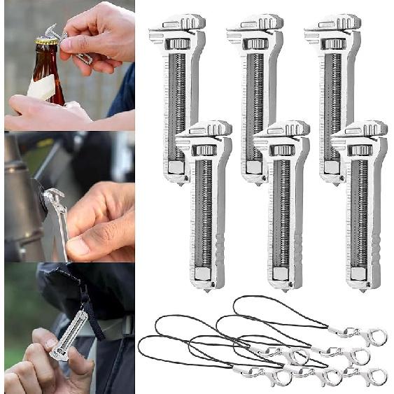 Compact Titanium Multitool, Titanium Multitool For Outdoor Camping Hiking Backpacking Repairing, Mini Portable Adjustable Wrench and Bottle Opener