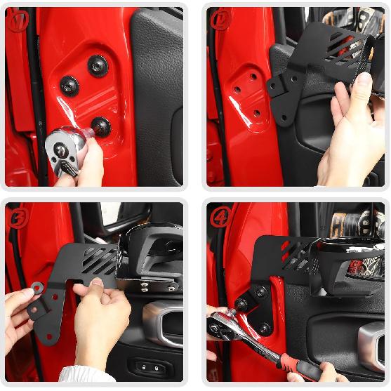 JeCar Front Door Cup Holder Fit For 2018-2024 2025 Up Jeep Wrangler JL JLU Gladiator JT (Passenger Side)