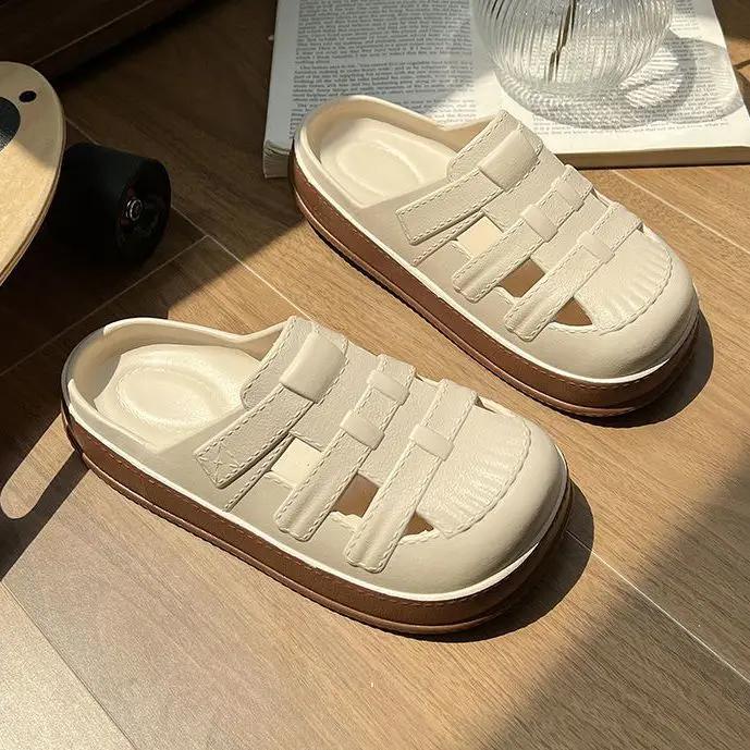 Fashion Indoor Woman Slippers Home Mules Shoes for Women Thick Outside Slides Ins Rubber Sandals Footwear New Style Pvc Trend W H Sandal