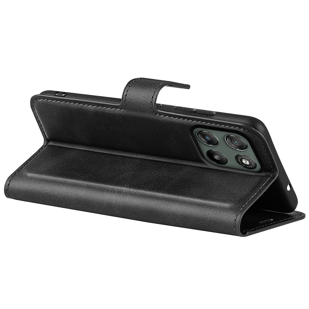 For Motorola Moto G67 Power 5G Stand Case Anti-Scratch Calf Texture Leather Phone Cover