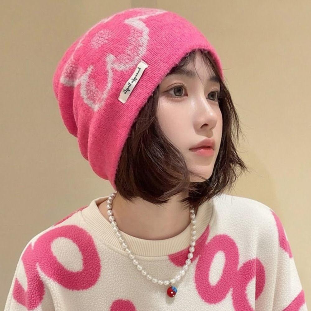 Wool Fair Isle Style Beanies Printed Ear Protection Hat  Apparel Accessories