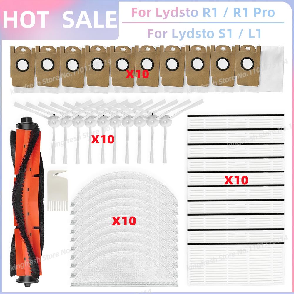 Fit For XiaoMi Lydsto R1 / R1A / R1D / R1 Pro / S1 / L1 Replacement Parts Accessoies Roller Side Brush Filter Mop Pads Dust Bag