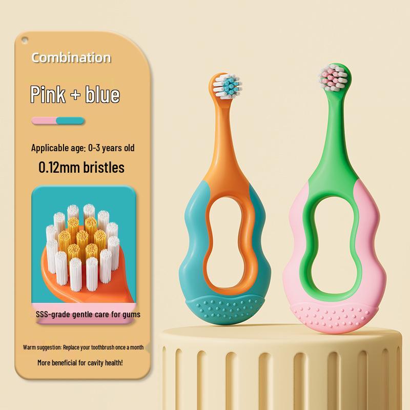 Children's Soft Bristle Toothbrush for Ages 0-12, Infant To Child, Dual Speed