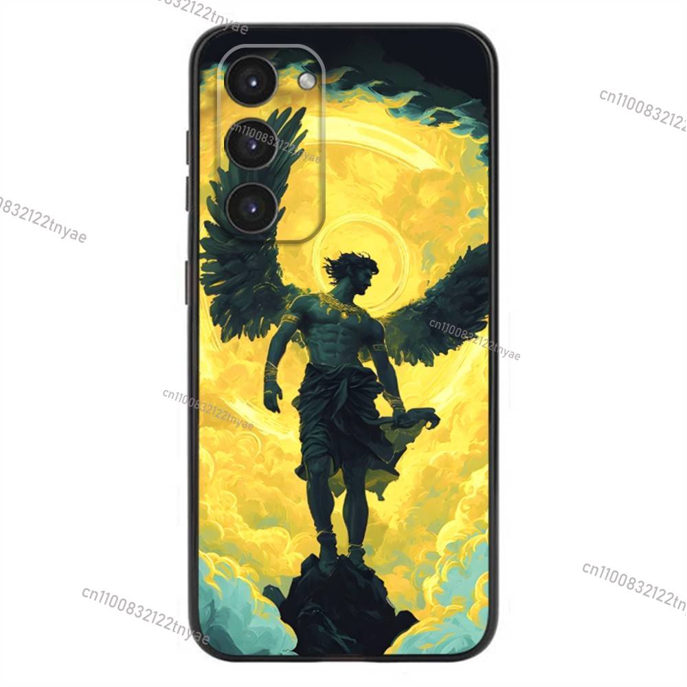 Archangel Michael Cross Phone Case For Samsung Galaxy A20,21s,22,31,32,52,53,72,73,80,91 Soft Liquid Silicone Black Cover