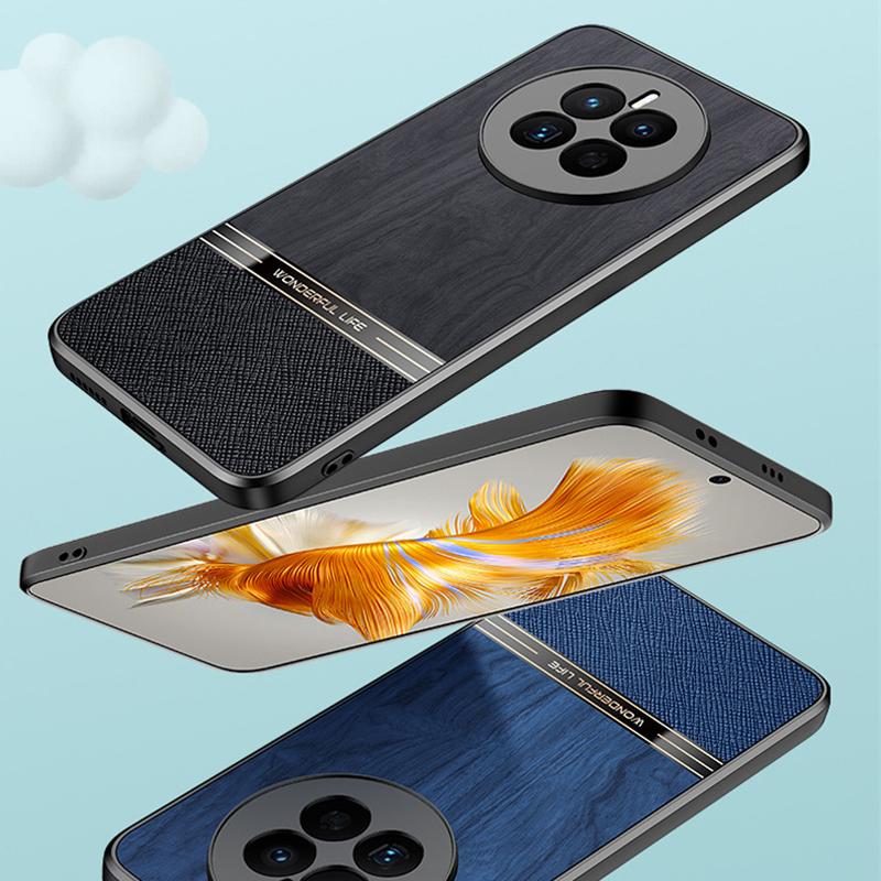 Custodia per telefono con texture ad albero simulata per Huawei Mate 60 Pro, protezione per obiettivo della fotocamera per HUAWEI Mate 50 30 40 60 Pro Plus, morbida custodia in silicone