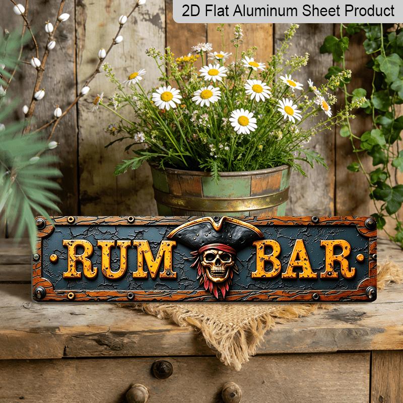 

2D Rustic Pirate-themed Aluminium Decorative Sign Featuring Bold Textured Lettering and A Pirate Hat Motif Suitable for Bars Taverns Restaurants and 40cm x 10cm