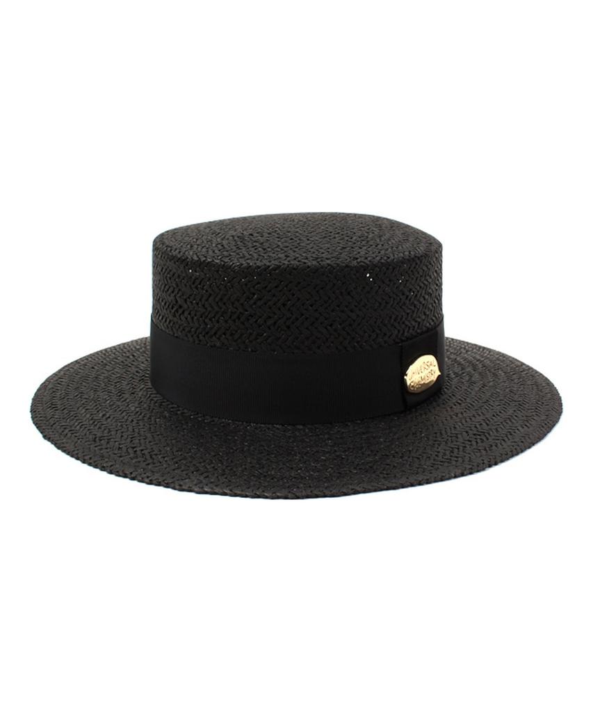 Black Flat Panama Hat