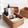 Rattan Serving Tray, Rectangle Basket Wicker Storage and Organizing Baskets, Natural Decorative Woven Tray for Home Decor