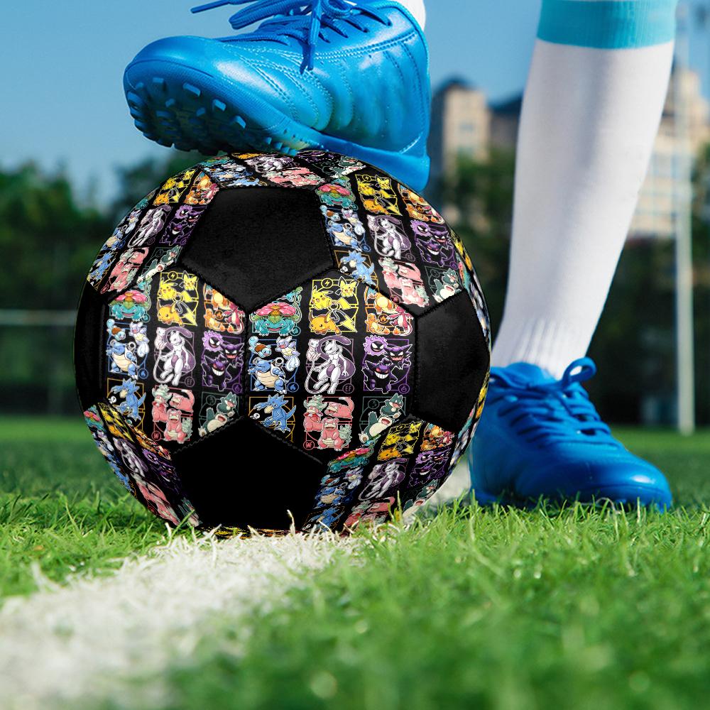 Pokemon Indoor Soccer Ball Colorful Machine Stitched PVC Size 5 Team Training Competition Ready Durable High-Bounce Cool Sports Gift