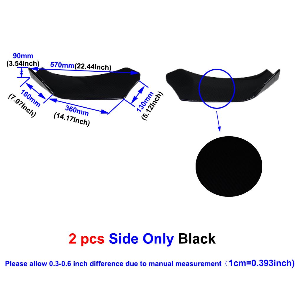 Universal Front Bumper Lip Splitter Deflector Spoiler Shovels Bumper Deflector Canard Lip Protection Scratch Resistant Wing чёрный