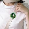 Round Metal Badge with Glitter Finish Featuring Circus Pierrot Character Design Durable Collectible Pin for Bags Jackets and Accessories
