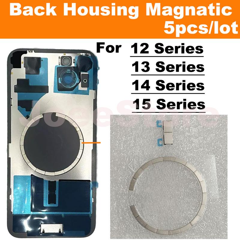 

5pcs Magsafe Magnetic Metal Ring For iPhone 12 13 14 15 16 Pro Max Mini Plus Back Housing Glass Wireless Charging Magnet Repair 5x 12 12Pro 12PM