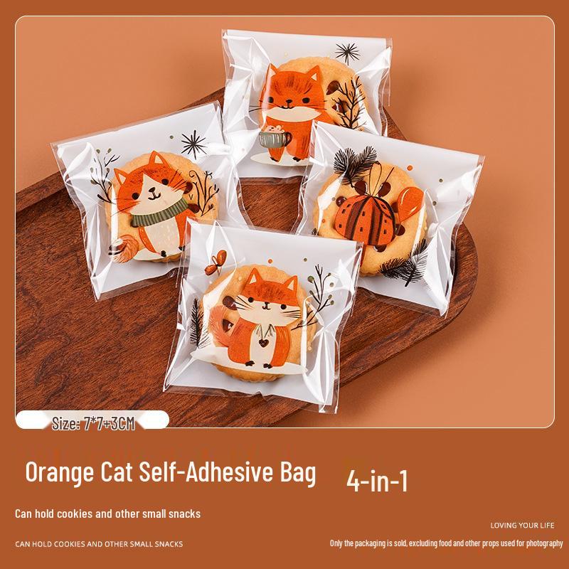 Cartoon Transparent Self-Adhesive Cookie & Candy Bag - Children s Day Snowflake Design Mooncake Packaging