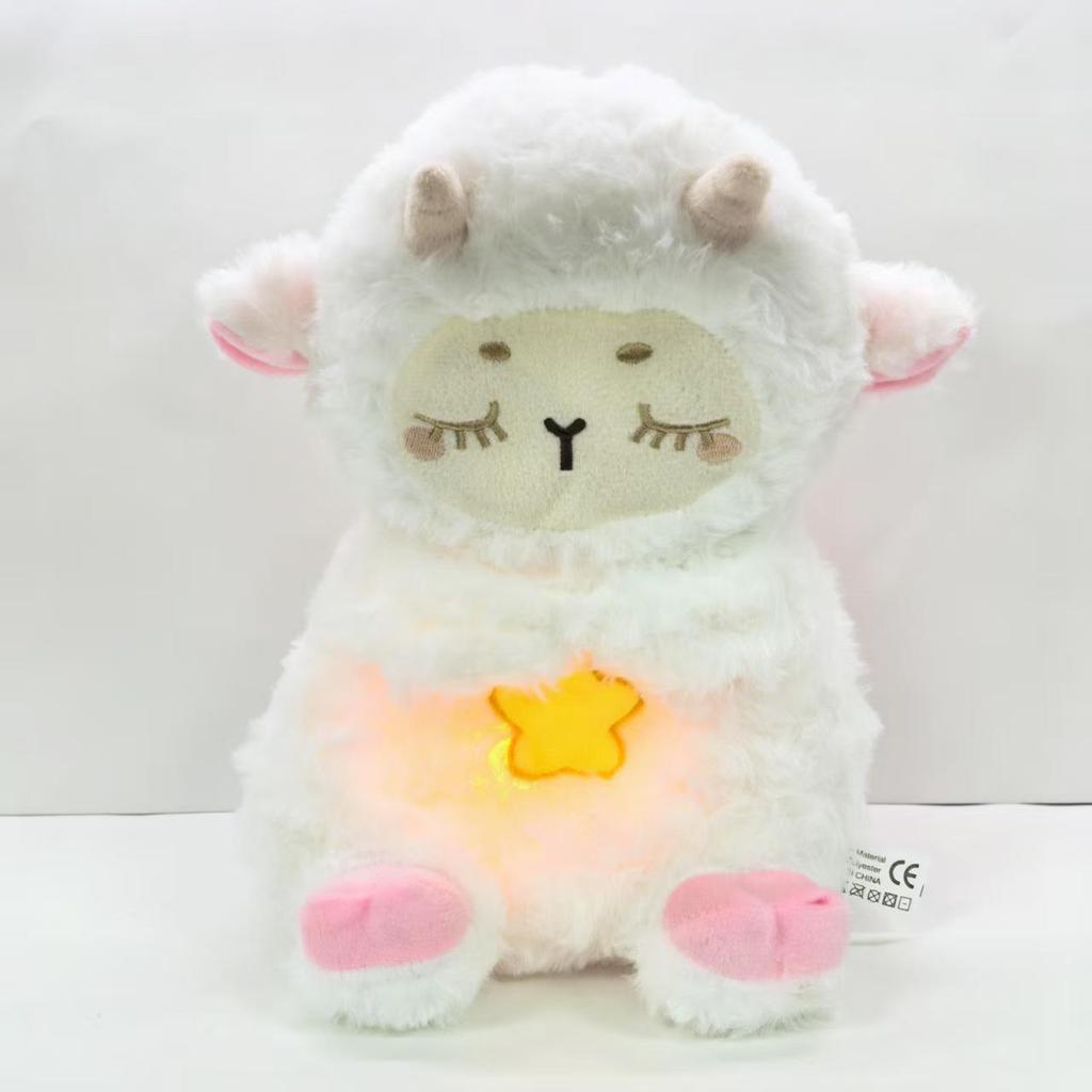 Original Sleeping Time Baby Breathing Anxiety Relief Sheep Sensory Toys With Hug Stuffed Plush Toy