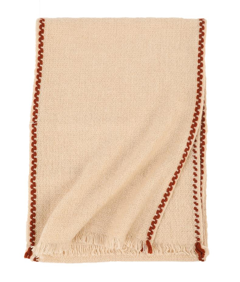 

Осень и зима новый однотонный кашемировый шарф модный край матовый узор простой женский длинный теплый шарф