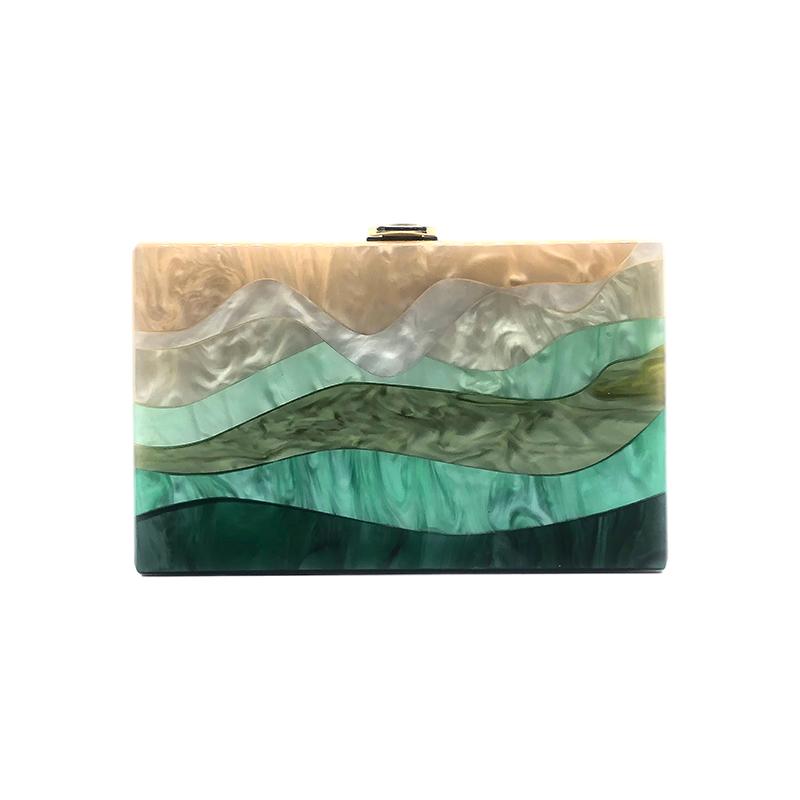 

Acrylic Evening Bag Brand Luxury Designer Women New Handbags Boho Bridal Clutch Party Fashion Wallet Elegant Shoulder Crossbody Mini(Max Length 20cm) хаки