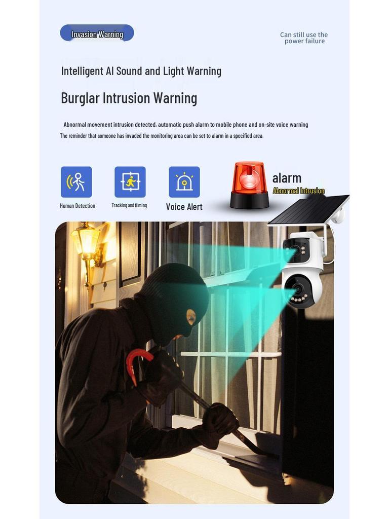 360° Panoramic Solar-Powered Outdoor HD Night Vision Camera with Mobile Remote Control