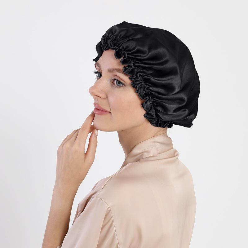 Mulberry Silk Hair Care Round Cap 16 Mmi Silk Nightcap Headgear Chemotherapy Cap Silk Shower Cap