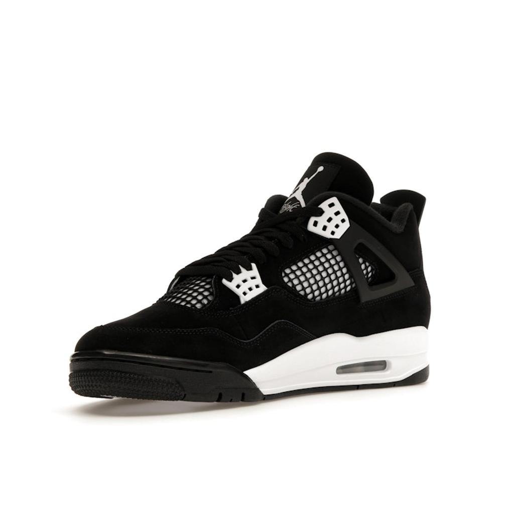 Air Jordan 4 Retro White Thunder Unisex Sneakers Black FQ8138-001