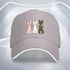 Cute Bunny Print Baseball Cap Polyester Adjustable Casual Hat for Adult Unisex Outdoor Sports