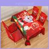 Christmas Cartoon Chair Covers And Tablecloths Set With Elastic Fit For Holiday Home Decor
