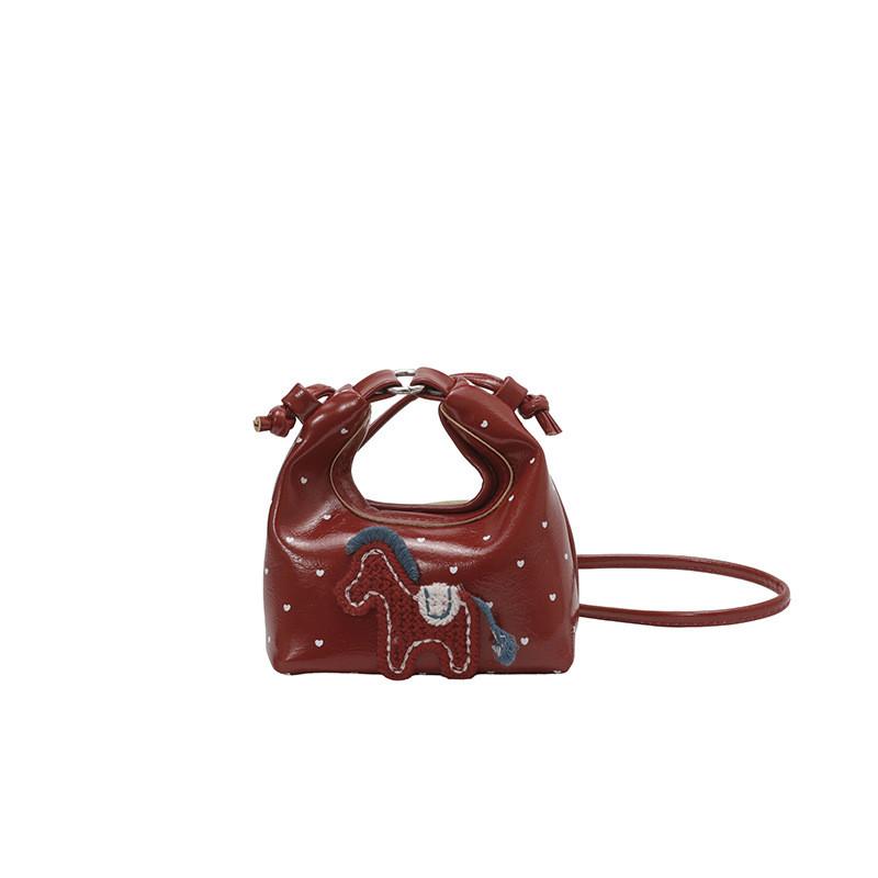 Trendy Mini Shoulder Bag Pu Soft Water Jiao Shape With Magnetic Snap For Daily Fashion